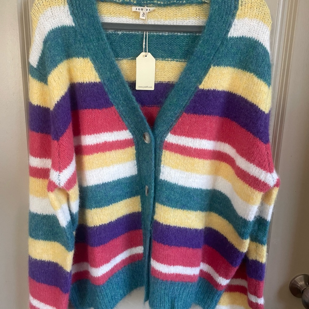 JODIFL Multicolor Striped Cardigan